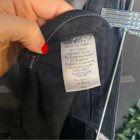 Current/Elliott The Stiletto Skinny Jeans in Jet Black Size 29 - Picture 7 of 7